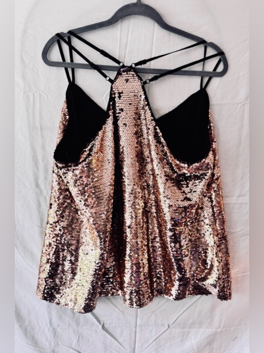 CITY CHIC Rose Gold Sequin Fancy Cami -Plus Size 18 - Picture 5 of 6